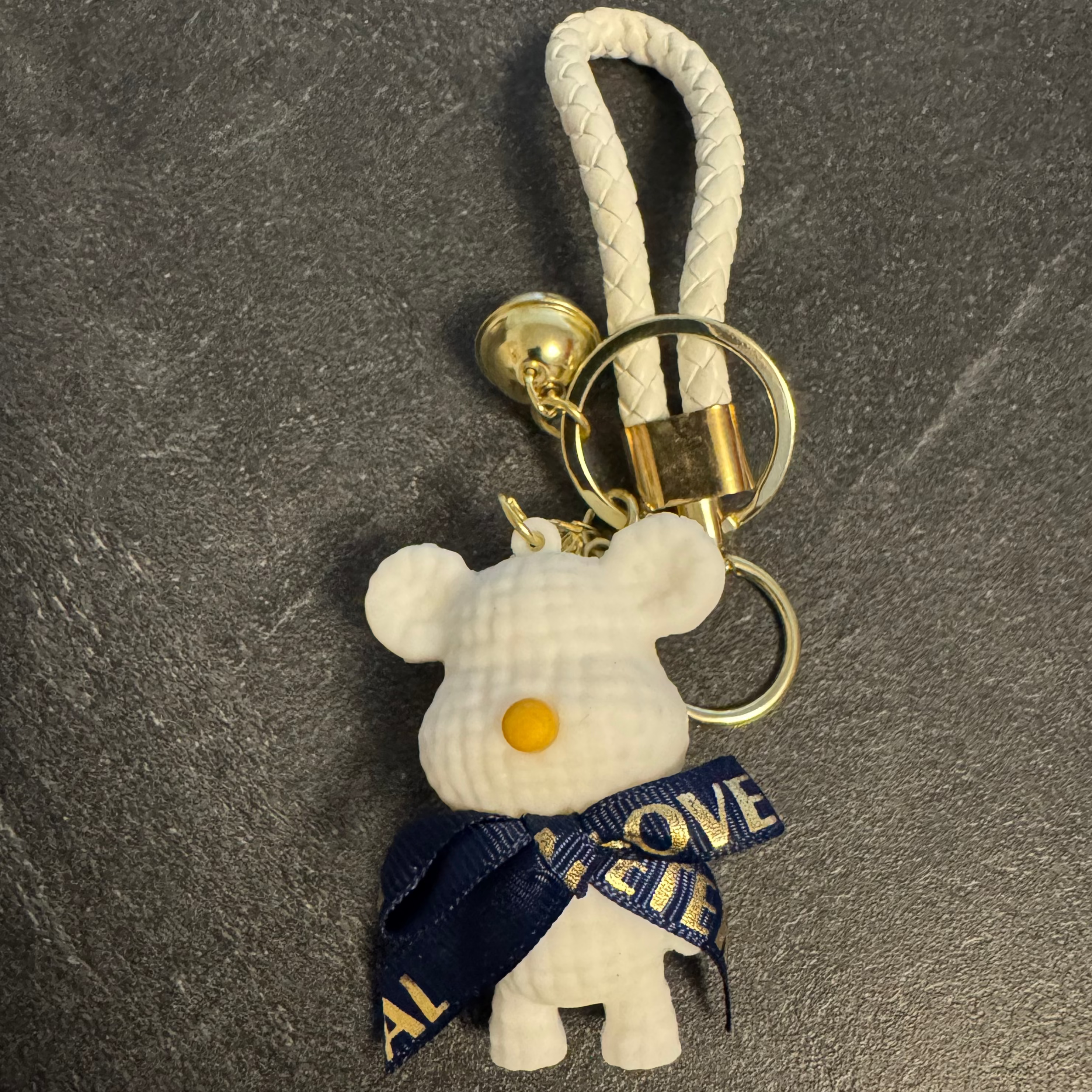 Cute Bow Teddy Bear Keychain – Kawaii Bag Charm