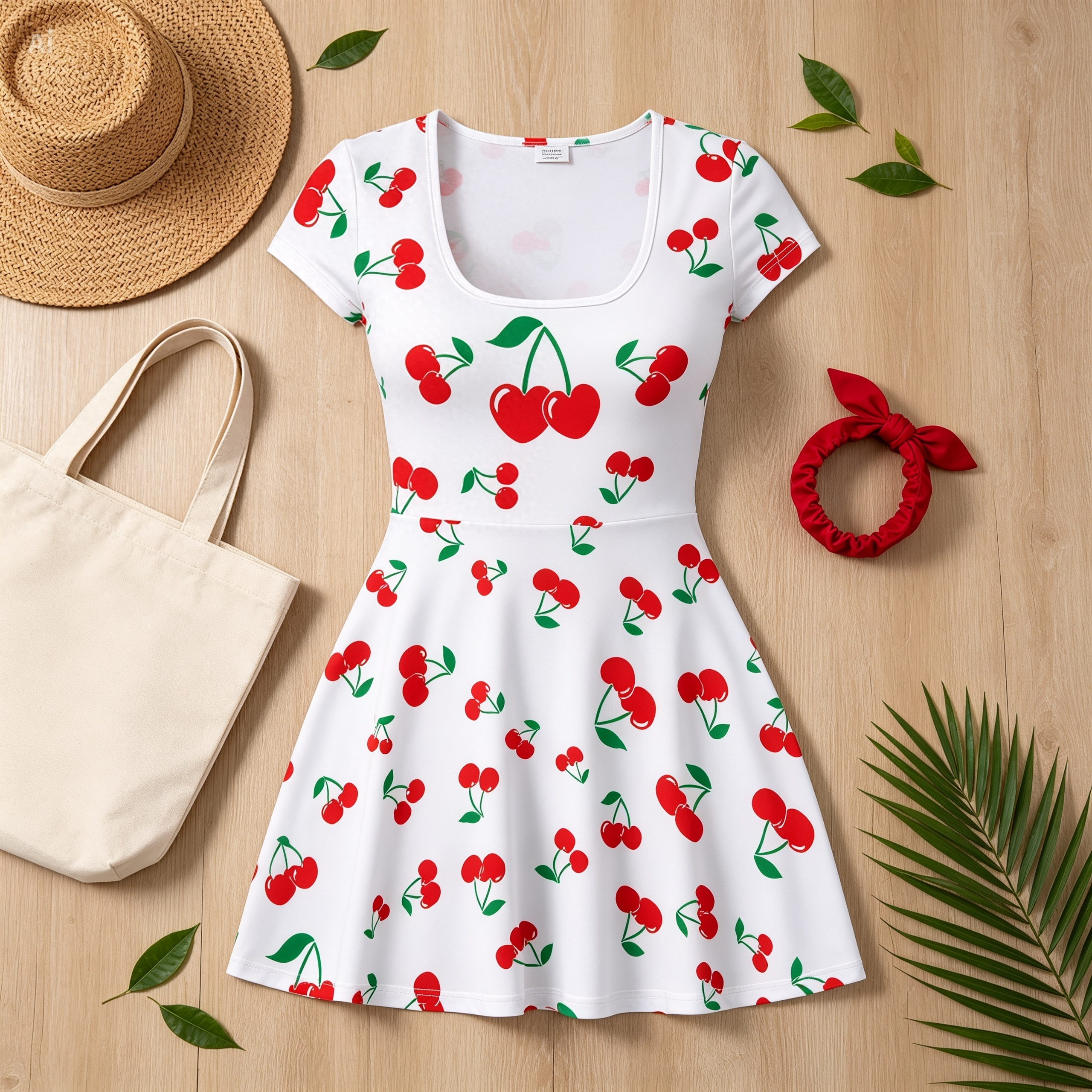 Cherry Athletic Dress – Cute Tennis Dress with Built-In Shorts