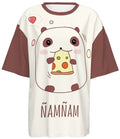Kawaii Panda Cheese Women’s Oversized Short-Sleeve T-Shirt-Heavyweight 225g