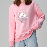 Faith & Fluffy Hugs Sweatshirt – Kawaii Angel Cloud Pink Cotton Pullover