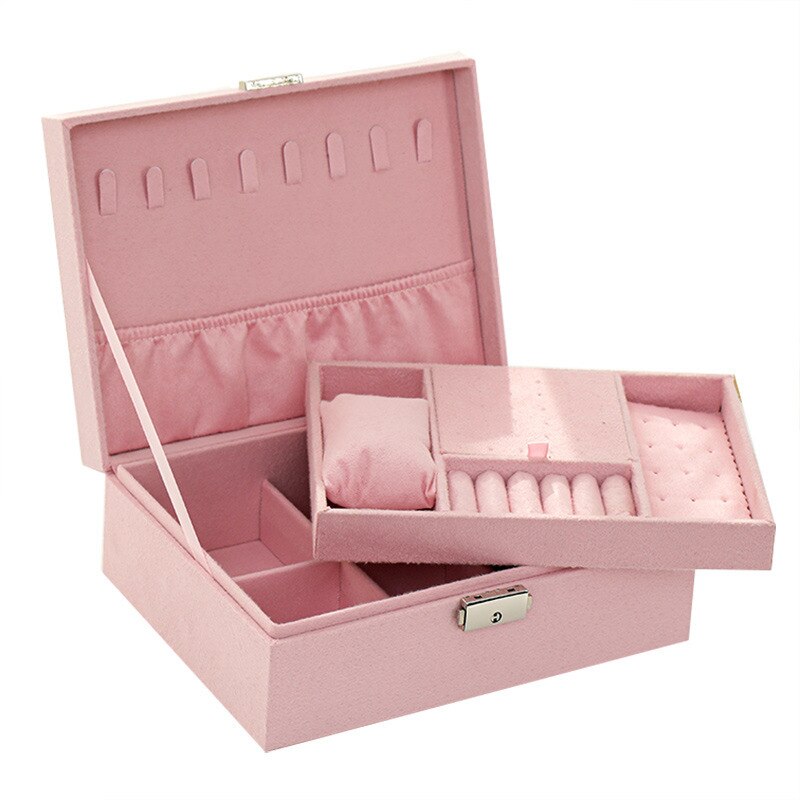 Luxury Vintage Style Jewelry Organizing Double Storage Green/Pink
