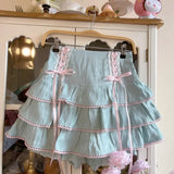Kawaii Lolita Pleated Skirt – High Waist Pink Bandage Fairycore Y2K Aesthetic | Cute Women’s Faldas Mujer Moda 2025
