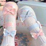 Kawaii Lolita Shoes Sweet Summer Mary Janes Woman Flats Patchwork Japanese Fashion Cute Shoes