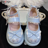 Kawaii Lolita Shoes Sweet Summer Mary Janes Woman Flats Patchwork Japanese Fashion Cute Shoes