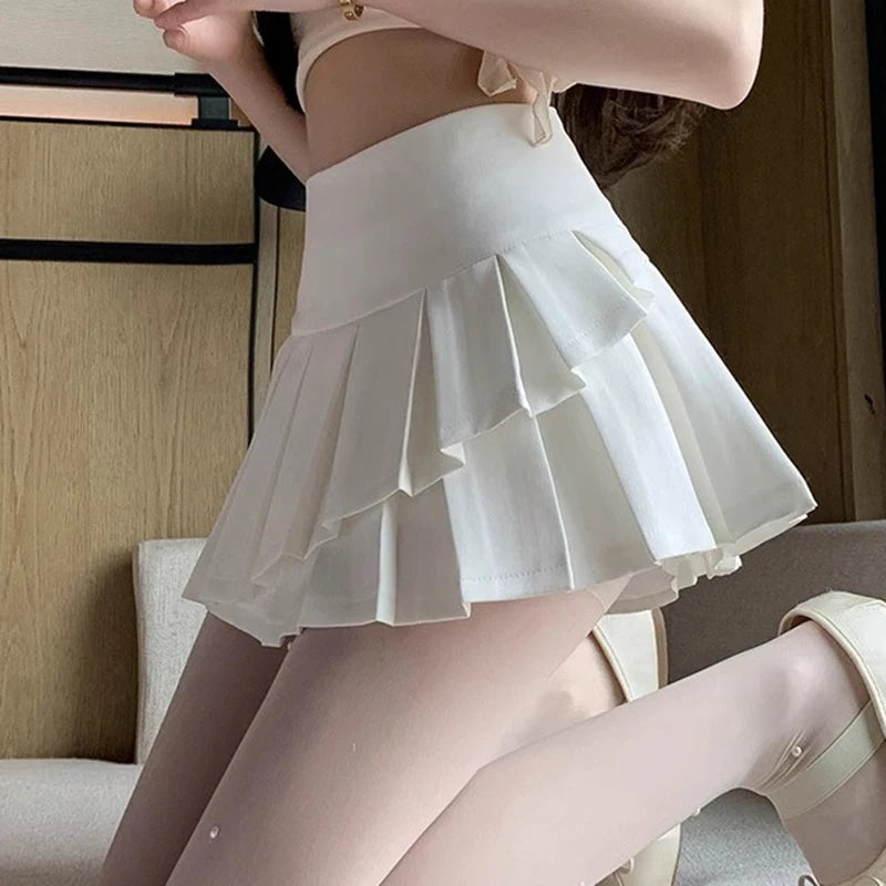 High Waist Pleated Kawaii Skort