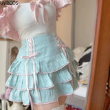 Kawaii Lolita Pleated Skirt – High Waist Pink Bandage Fairycore Y2K Aesthetic | Cute Women’s Faldas Mujer Moda 2025