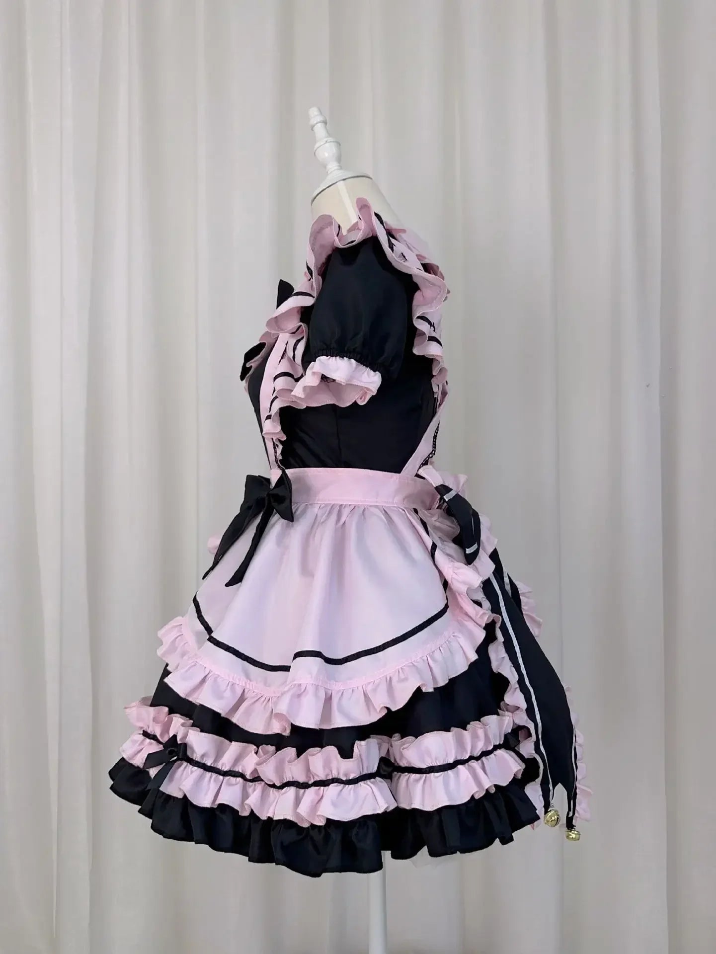 Anime Gothic Lolita JSK Maid Dress – Kawaii Harajuku Cat Cosplay with Bows & Ruffles
