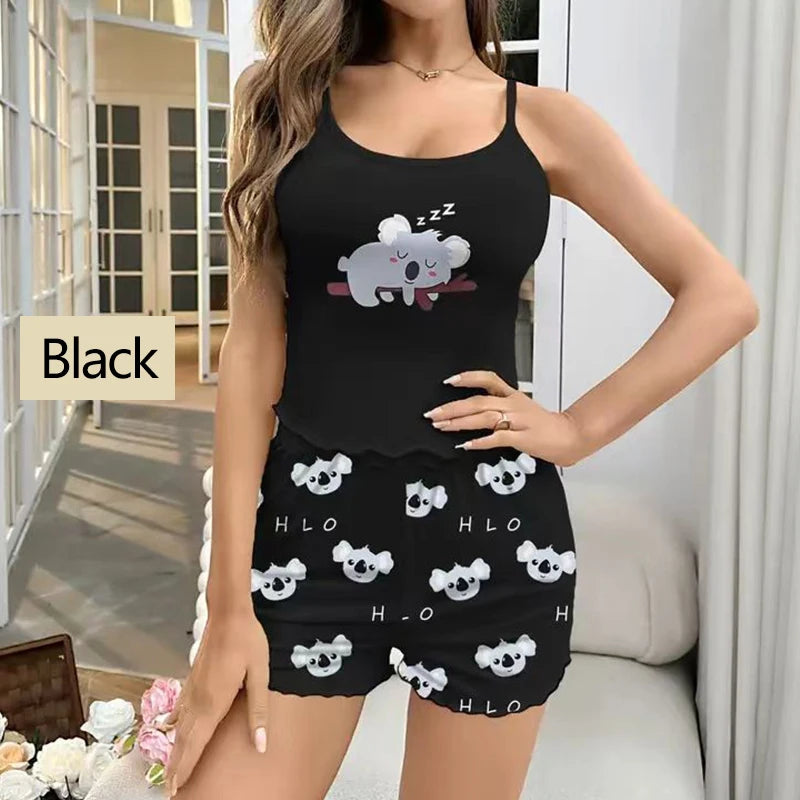 Women’s Pajama Set – Soft Camisole and Shorts Sleepwear | Lightweight, Breathable, Printed Loungewear
