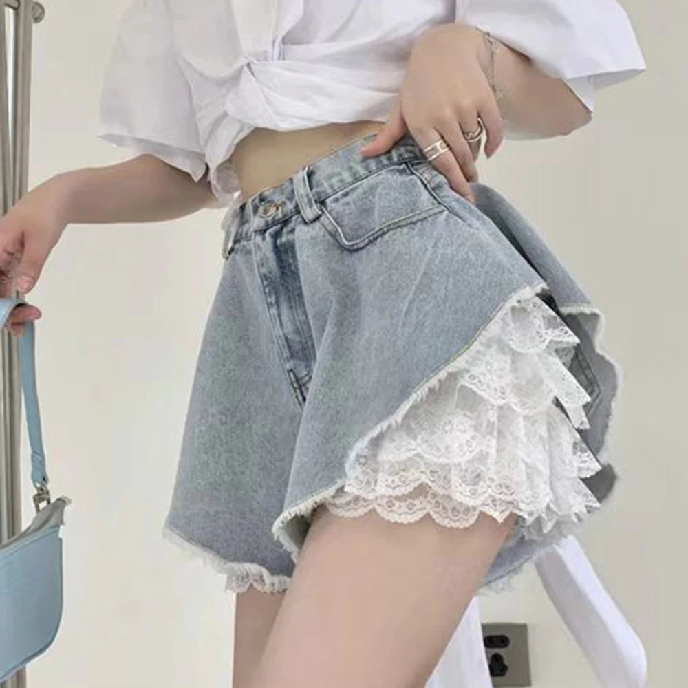 Black & White Pleated Lolita Safety Shorts – Ruffle Knickers, Vintage-Style Bloomers, Princess Underpants for Women