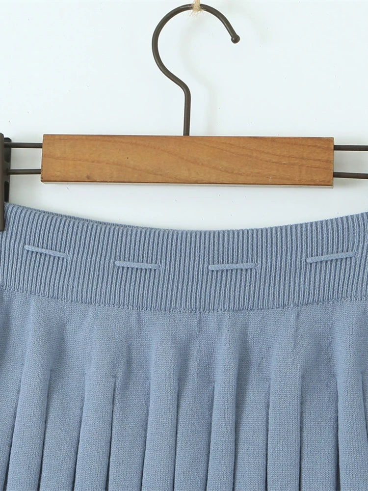 Kawaii Chu Sau Autumn Chic Striped Mini Skirt with Sashes