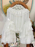 Mikumn Harajuku Y2K Lolita Blouse – Victorian-Inspired Lace Top with Bows & Flare Sleeves