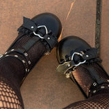 Sweet Heart Buckle Wedges Mary Janes Women Pink T-Strap Chunky Platform Lolita Shoes Woman Punk Gothic Cosplay Shoes