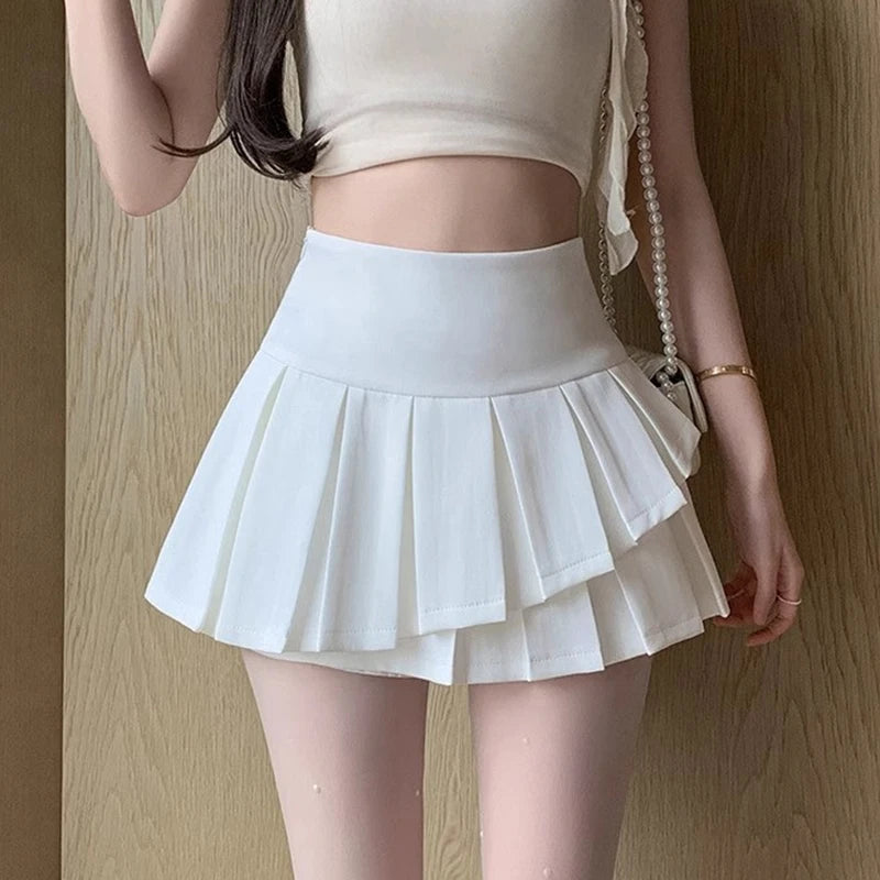 High Waist Pleated Kawaii Skort