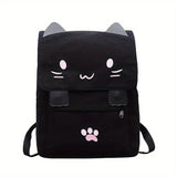 Japanese Stupid Cute 3D Cat Large Capacity Book Bag, Girl Cartoon Backpack, Women's Backpacks