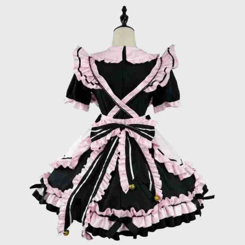 Anime Gothic Lolita JSK Maid Dress – Kawaii Harajuku Cat Cosplay with Bows & Ruffles
