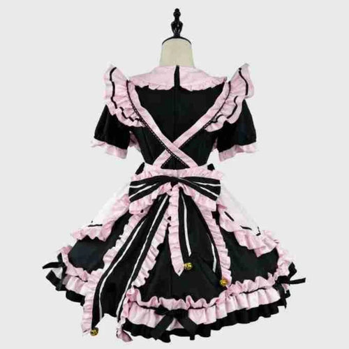 Anime Gothic Lolita JSK Maid Dress – Kawaii Harajuku Cat Cosplay with Bows & Ruffles