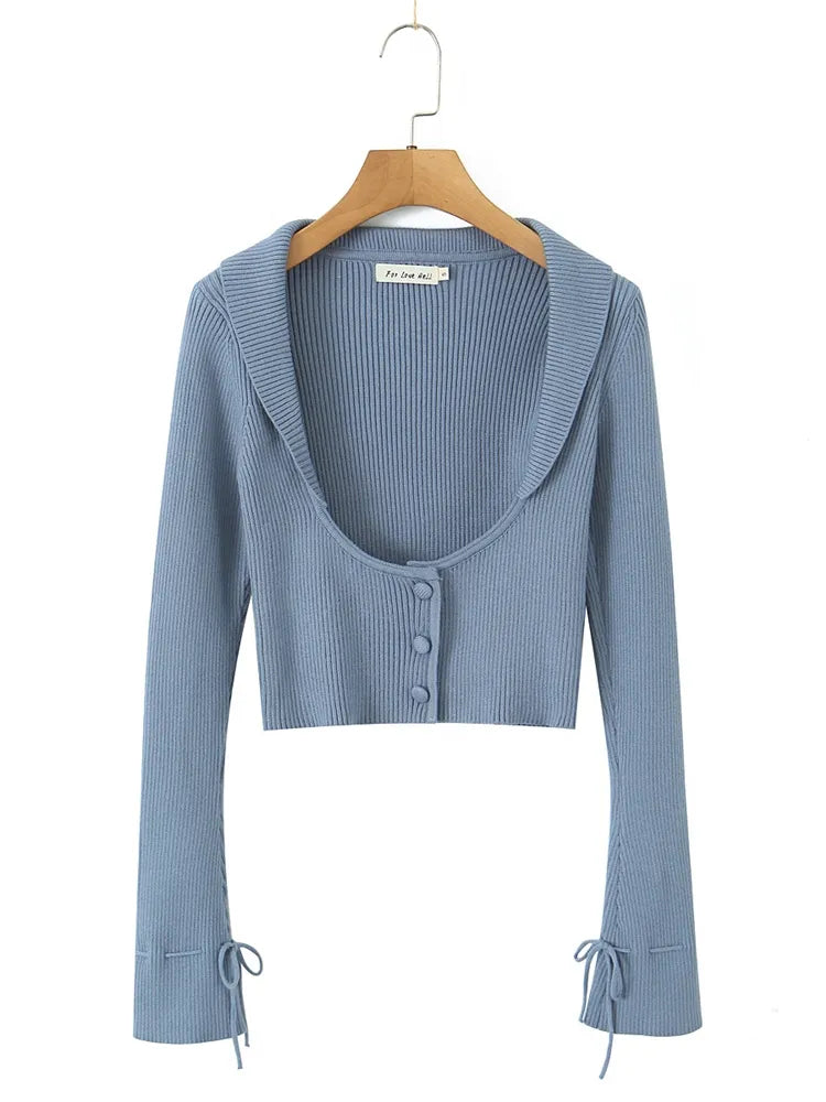 Kawaii Chu Sau Autumn Knit Cardigan & Slim Camisole Set