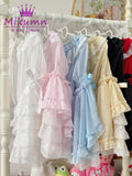 Mikumn Harajuku Y2K Lolita Blouse – Victorian-Inspired Lace Top with Bows & Flare Sleeves
