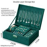 Luxury Vintage Style Jewelry Organizing Double Storage Green/Pink