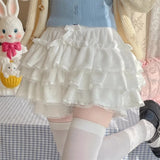 Japanese Lolita Kawaii Shorts – Women’s Pleated Bow Shorts | Sweet Y2K Korean Cute Fashion