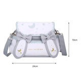 Kawaii Women Shoulder Bag for Girls Sweet Messenger Bag Cute Moon Rabbit Crossbody Bag Causal Handbag Student Schoolbag Harajuku