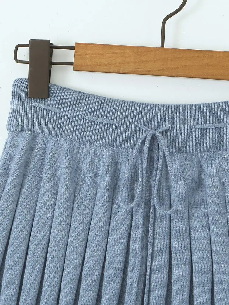 Kawaii Chu Sau Autumn Chic Striped Mini Skirt with Sashes