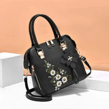 Luxury Embroidery Handbag For Women PU Leather Tassel Crossbody Bag