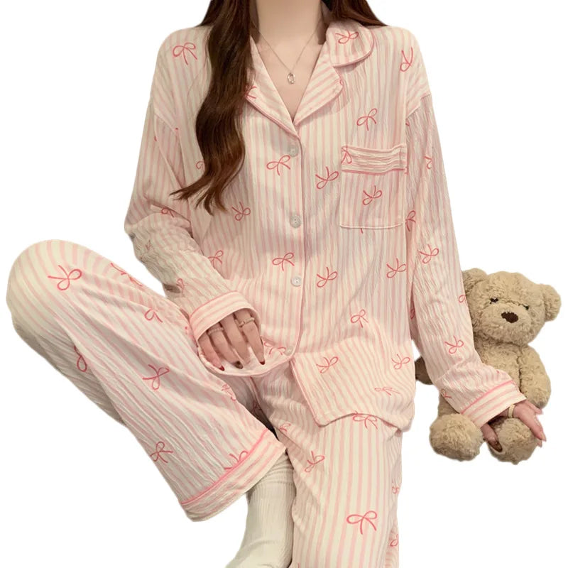 Pink Bow Kawaii Pajama Set