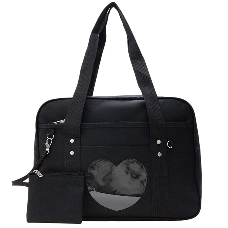 Japanese JK School Heart Uniform Bags Women's Student Handbag Cosplay Anime Shoulder Bag Large Capacity Handbags