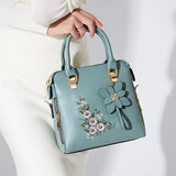 Luxury Embroidery Handbag For Women PU Leather Tassel Crossbody Bag