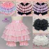 Mikumn Harajuku Lace Ruffle Shorts Skirt – Kawaii Y2K Lolita Bloomers | Elastic Waist Safety Pants