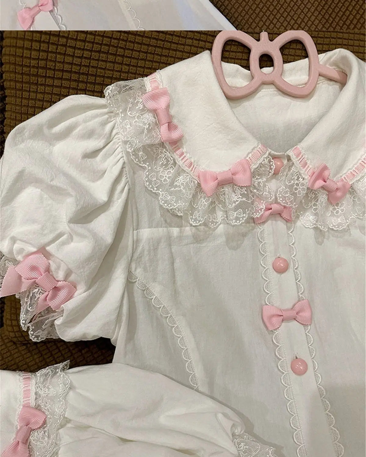 Japanese Kawaii Lolita Blouse | Women’s Sweet Puff Sleeve Shirt with Peter Pan Collar