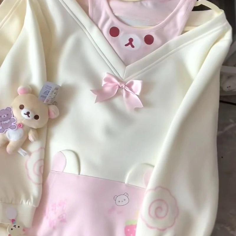 Cute Bear Kawaii Off Shoulder Top