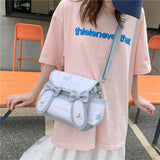 Kawaii Women Shoulder Bag for Girls Sweet Messenger Bag Cute Moon Rabbit Crossbody Bag Causal Handbag Student Schoolbag Harajuku