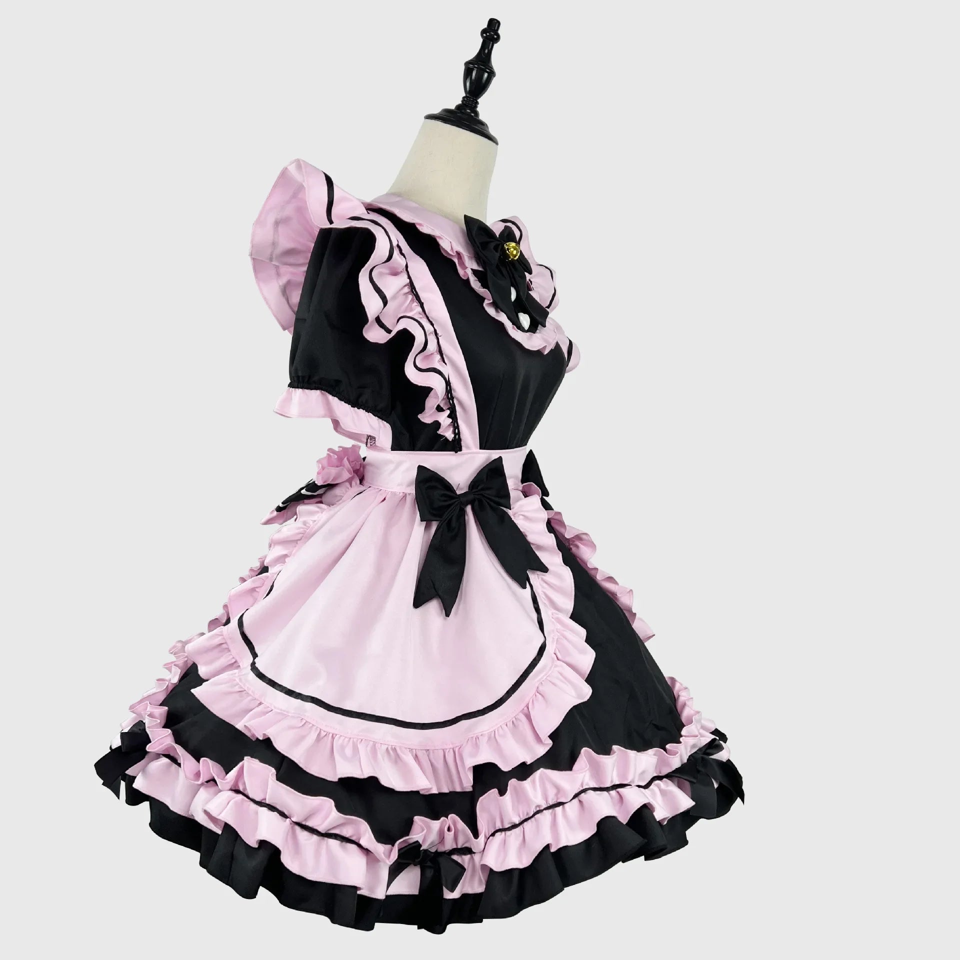 Anime Gothic Lolita JSK Maid Dress – Kawaii Harajuku Cat Cosplay with Bows & Ruffles