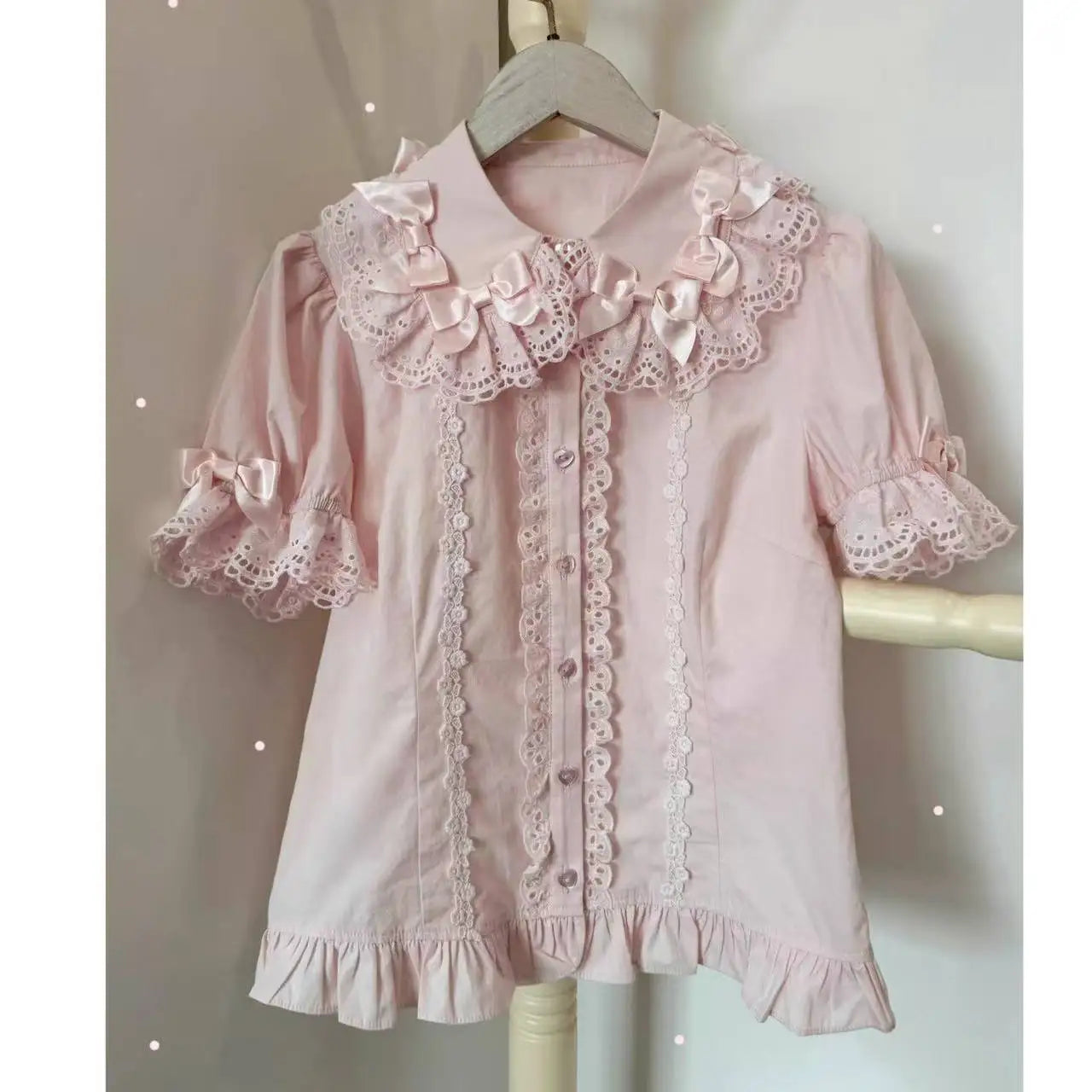 Japanese Kawaii Lolita Blouse | Women’s Sweet Puff Sleeve Shirt with Peter Pan Collar