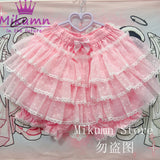 Mikumn Harajuku Lace Ruffle Shorts Skirt – Kawaii Y2K Lolita Bloomers | Elastic Waist Safety Pants