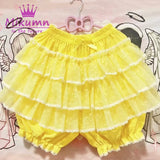 Mikumn Harajuku Lace Ruffle Shorts Skirt – Kawaii Y2K Lolita Bloomers | Elastic Waist Safety Pants