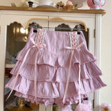 Kawaii Lolita Pleated Skirt – High Waist Pink Bandage Fairycore Y2K Aesthetic | Cute Women’s Faldas Mujer Moda 2025