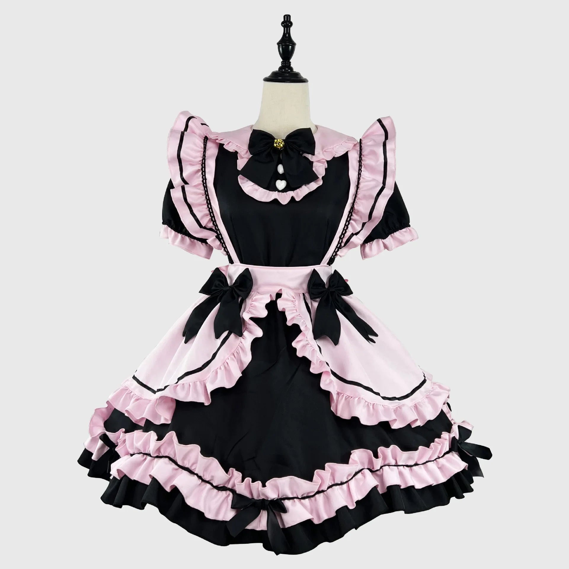 Anime Gothic Lolita JSK Maid Dress – Kawaii Harajuku Cat Cosplay with Bows & Ruffles