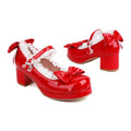 Sweet Lolita Mary Jane Heels | Women's Bow & Lace Princess Shoes with Chunky Heel (Sizes 33–48)