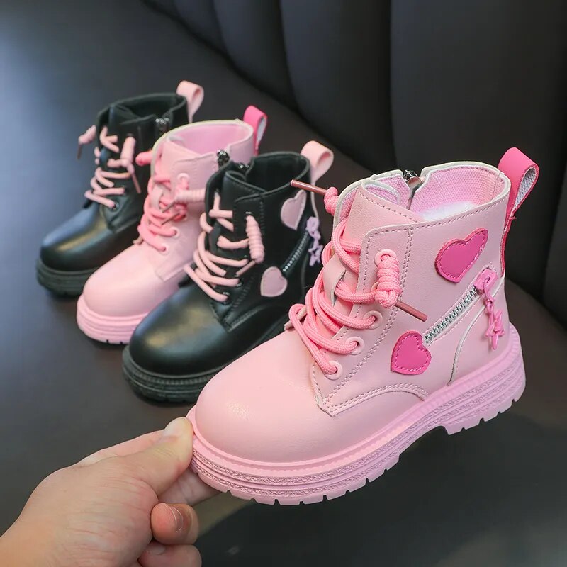 Cute and Stylish Pink Princess Boots for Kids with Soft Cotton Lining
