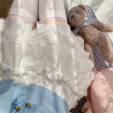 Japanese Lolita Kawaii Shorts – Women’s Pleated Bow Shorts | Sweet Y2K Korean Cute Fashion