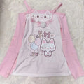 Kawaii Butterfly Off Shoulder Top – Pink Lace Anime Y2K Shirt