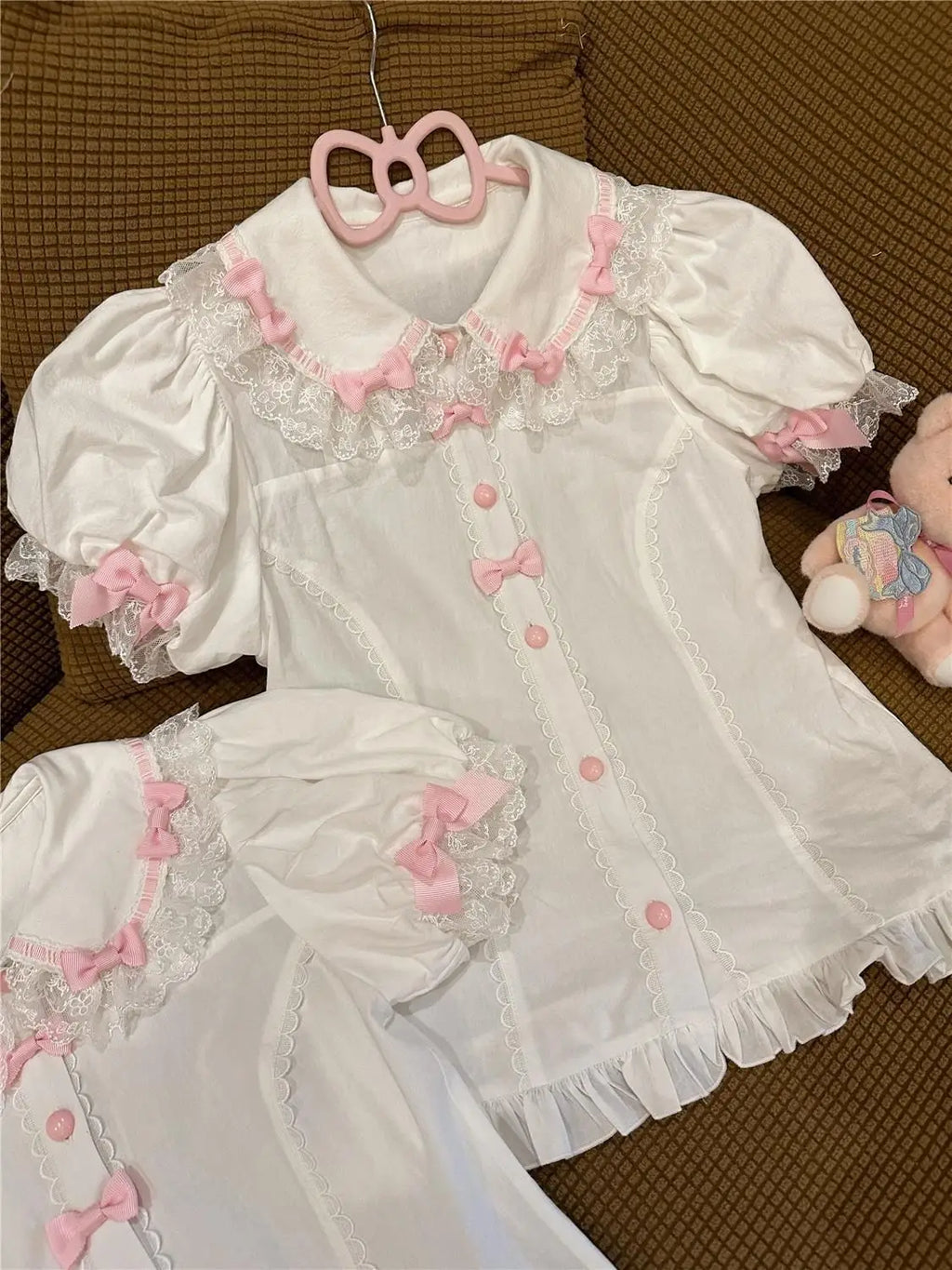 Japanese Kawaii Lolita Blouse | Women’s Sweet Puff Sleeve Shirt with Peter Pan Collar