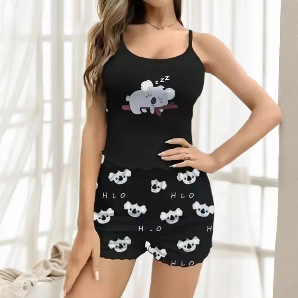 Women’s Pajama Set – Soft Camisole and Shorts Sleepwear | Lightweight, Breathable, Printed Loungewear