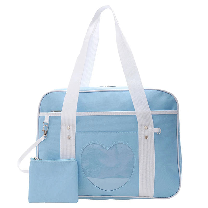 Japanese JK School Heart Uniform Bags Women's Student Handbag Cosplay Anime Shoulder Bag Large Capacity Handbags