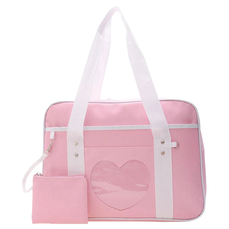Japanese JK School Heart Uniform Bags Women's Student Handbag Cosplay Anime Shoulder Bag Large Capacity Handbags