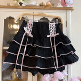 Kawaii Lolita Pleated Skirt – High Waist Pink Bandage Fairycore Y2K Aesthetic | Cute Women’s Faldas Mujer Moda 2025