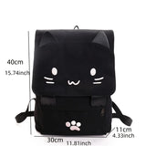 Japanese Stupid Cute 3D Cat Large Capacity Book Bag, Girl Cartoon Backpack, Women's Backpacks